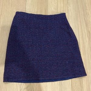 Blue multi-colored tweed skirt